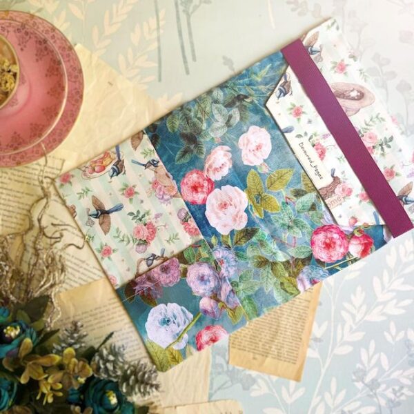 "Cottage Core X Winter Rose" Fabric dust jacket (with inner pocket)