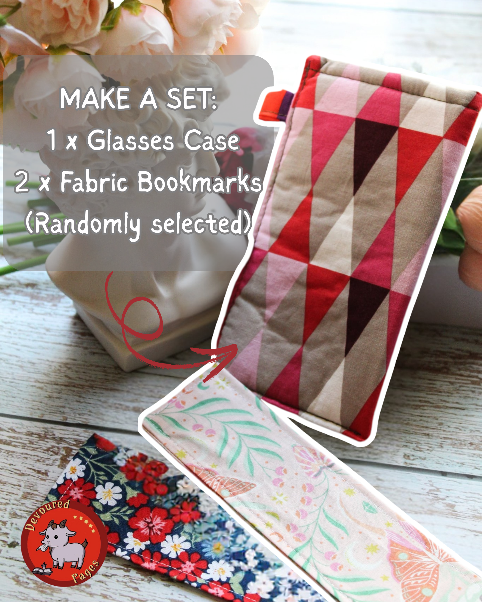 MIXED PACK: Glasses case and 2 x bookmarks